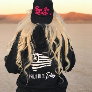 DIRTY REBEL "PROUD TO BE DIRTY" Women's Pullover Fleece Hoody SIZE M